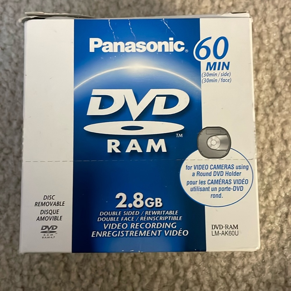 Panasonic 60 Minute DVD, 2.8 GB, Pack of 5